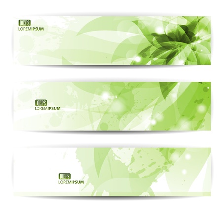set of three banners, abstract headers with blotsのイラスト素材