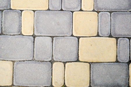 concrete yellow-blue paving slab, backgroundの写真素材