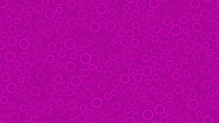 Texture seamless pattern of many multicolored simple round abstract carved bubbles circles of geometric shapes of gears with sharp edges on a purple background. Vector illustration.のイラスト素材