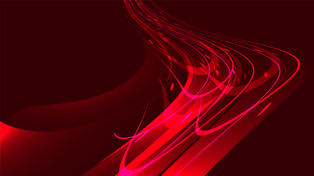 Texture abstract red burgundy cosmic magical glowing bright shining neon lines of spirals waves of strips of threads of energy patterns and copy space. The background. Vector illustration.のイラスト素材