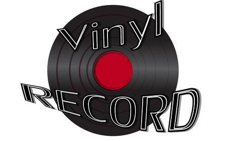 Musical audio is an old vintage retro hipster antique vinyl record and an inscription vinyl record on the background of the 50's, 60's, 70's, 80's, 90's and copy space. Vector illustration.のイラスト素材