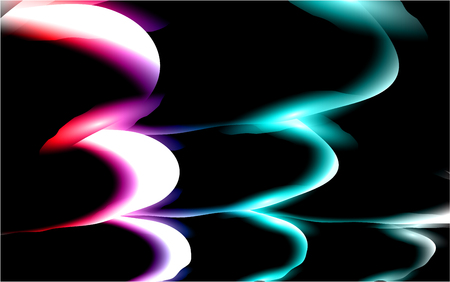 Abstract texture of unusual beautiful luminous light airy bright waves of lines of energetic magical magical multicolored overflowing. The background. Vector illustration.のイラスト素材