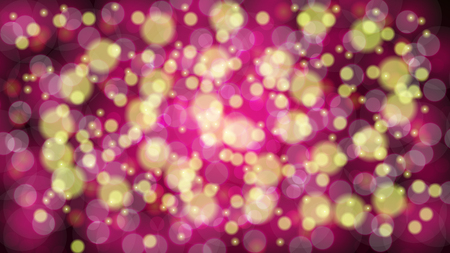 Abstract purple blurred background with bokeh effect. Magical bright festive multicolored beautiful glowing shiny with light spots, round circles. Texture. Vector illustration.のイラスト素材