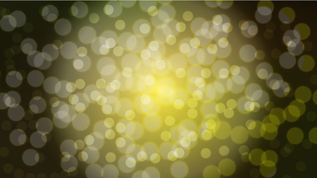 Abstract yellow blurred background with bokeh effect. Magical bright festive multicolored beautiful glowing shiny with light spots, round circles. Texture. Vector illustration.のイラスト素材
