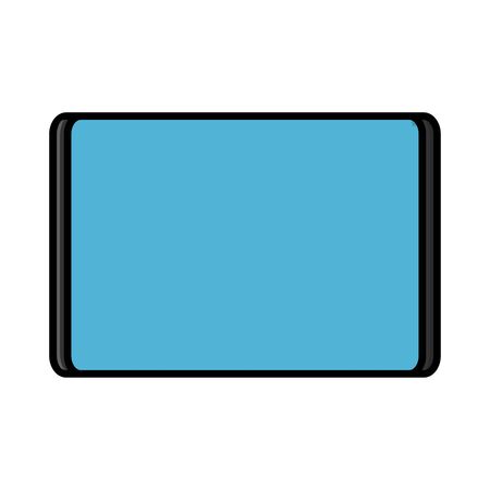 Vector illustration of a flat icon of a modern digital digital rectangular mobile tablet isolated on white background. Concept: computer digital technologies.のイラスト素材