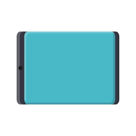 Vector illustration of flat icon of modern digital digital rectangular mobile tablet with isolated on white background. Concept: computer digital technologies.のイラスト素材