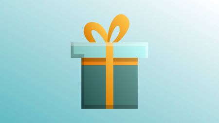 Beautiful festive red with blue love joyful gift box for a greeting card for Valentine's Day, Valentine's Day on a blue background.のイラスト素材