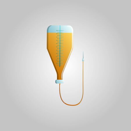 Beautiful medical icon dropper with medicine for intravenous injection on a white background.のイラスト素材