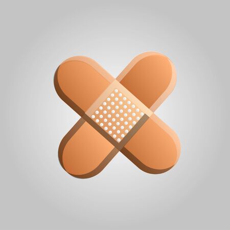Beautiful medical icon of a disinfecting patch for the treatment of wounds on a white background.のイラスト素材
