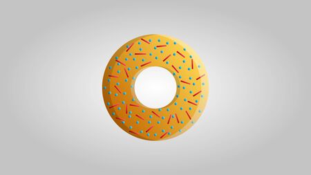 Big round tasty sweet donut on a white background. Vector illustration.のイラスト素材