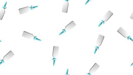 Endless seamless pattern of medical scientific medical objects drops and sprays for nose and throat from a cold and sore throat on a white background. Vector illustration.のイラスト素材