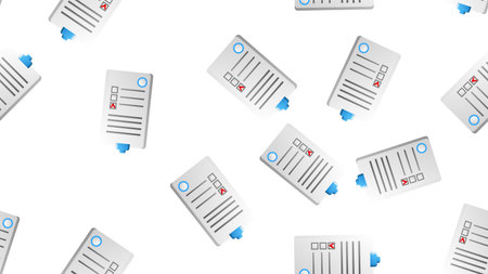 Endless seamless pattern of medical scientific medical objects paper records of medical records on a...