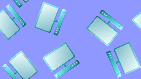 Endless seamless pattern of beautiful digital virtual virtual modern new IT computers with monitors...