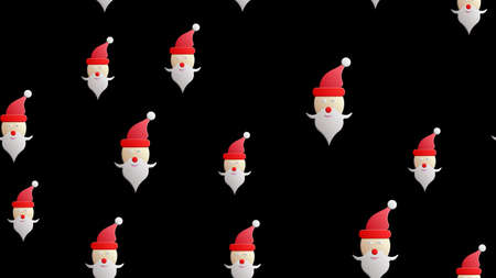 Seamless pattern with Santa Claus head. Vector texture.のイラスト素材