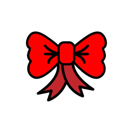 Red Satin Bow Isolated on Background. Vector.のイラスト素材