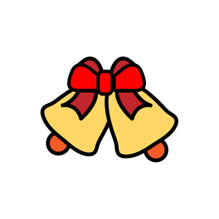 Golden Christmas Bell On White Background.のイラスト素材