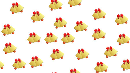 Bell seamless pattern Christmas vector ring bell icon isolated tile background repeat wallpaper...