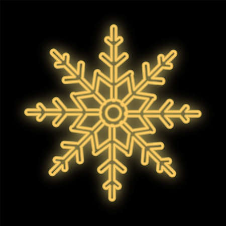 Bright heart. Neon sign. Retro neon sign Snowflake on purple background. Design element for your discount proposition. Ready for your design, banner. Vector illustration.のイラスト素材