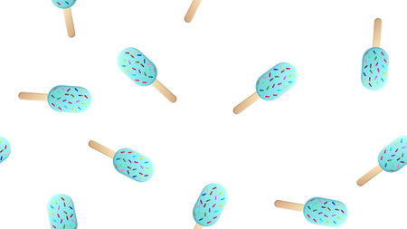 Vector cute lime seamless pattern with ice creams.