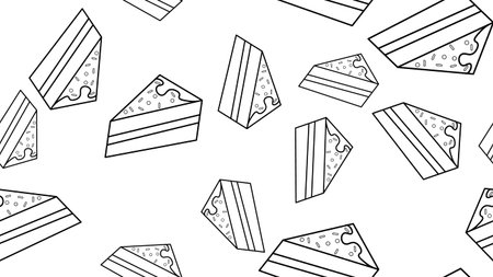 Cake dessert graphic black white seamless pattern illustration vector.