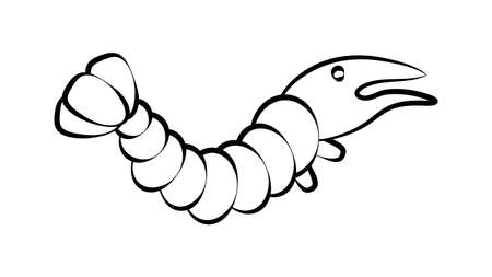 Shrimp vector icon.Black,simple vector icon isolated on white background shrimp.のイラスト素材