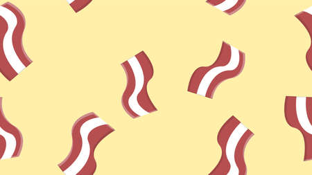 piece of bacon on a cream background, vector illustration. a piece of fried pork. meat with lard. breakfast food. bacon for a quick bite. roadside cafe fast food.のイラスト素材