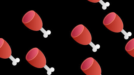 Beef Pork Lamb whole leg Seamless pattern vector doodle isolated wallpaper background.のイラスト素材