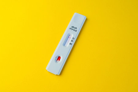 Negative test result by using rapid test for COVID-19, quick fast antibody point of care testing....