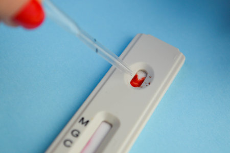 Negative test result by using rapid test device for COVID-19, novel coronavirus 2019.の写真素材