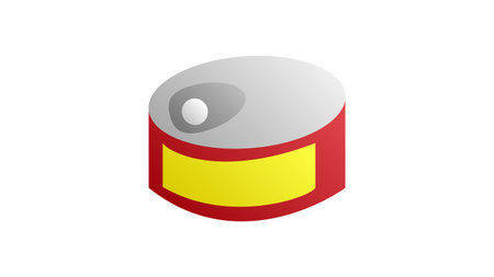 Short Metal Tin Can, Canned Food With White Label.のイラスト素材