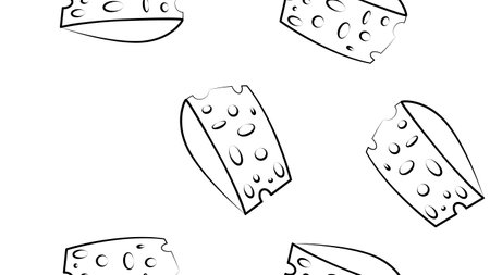Cheese pieces vector seamless pattern seamless pattern on a white background for wallpaper, wrapping, packing, and backdrop.のイラスト素材