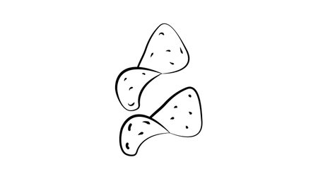 Potato Chips Minimalistic Flat Line Outline Stroke Icon Pictogram Symbol.のイラスト素材