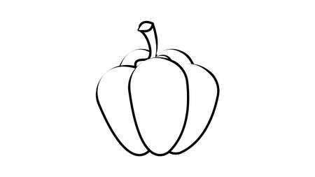 bell pepper icon vector from miscellaneous collection. Thin line bell pepper outline icon vector illustration. Outline, thin line bell pepper icon for website design and mobile, app development.のイラスト素材