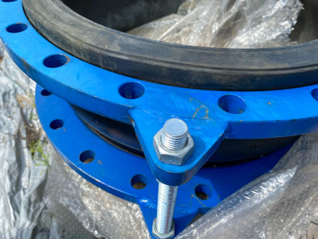 Large expansion joint for large diameter rubber pipes with liquid flange for oil refinery...