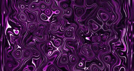 Abstract design with beautiful glowing iridescent bright waves of purple liquid water background.