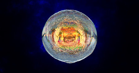 Abstract round sphere liquid iridescent soap bubble futuristic, abstract background.