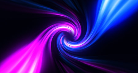 Abstract blue purple swirl twisted abstract tunnel background.の写真素材