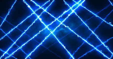 Abstract blue energy lines magical glowing background.の写真素材