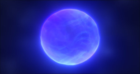 Abstract energy sphere round glowing magical digital futuristic space background.