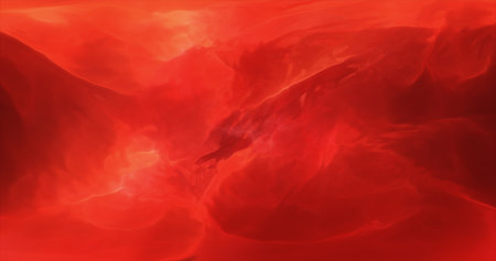 Abstract red iridescent multicolored energy magical bright glowing liquid plasma background.の写真素材