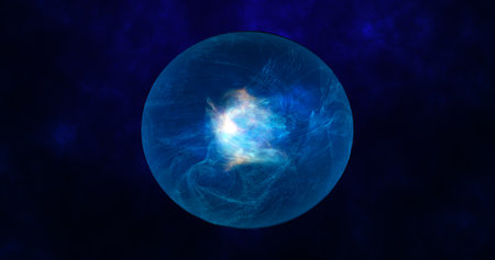 Abstract ball sphere planet energy transparent glass space abstract background.の写真素材