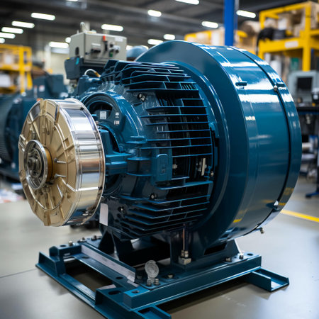 Liquid transfer pump with asynchronous electric motor, modern chemical industrial equipment in an oil refinery petrochemical plant. AI generated.の素材
