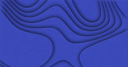 Blue cutted abstract background pattern of lines and waves.の写真素材