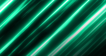 Abstract futuristic background green flying energy hi-tech magic glowing bright lines.の写真素材