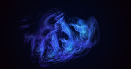 Multicolored energy glowing blue cosmic magic smoke dust futuristic bright background.