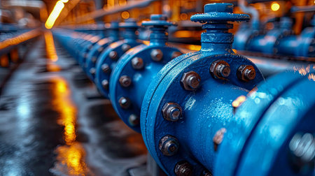 Equipment, cables and piping as found inside of a modern industrial power plant.の素材
