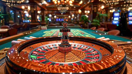 Roulette wheel in casino. Roulette wheel in casino. Gambling for money.の素材