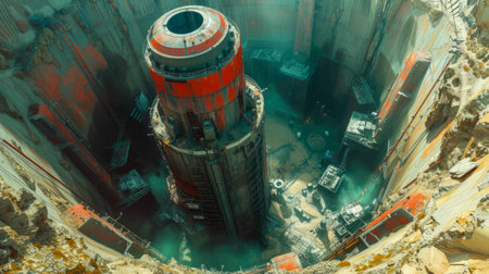 Construction of industrial nuclear reactor power plant construction site.の素材