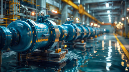 Water treatment plant. Water treatment plant. Industrial water treatment plant.の素材