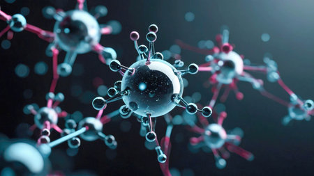 The molecule structure. Concept of medical, scientific or technological background.の素材